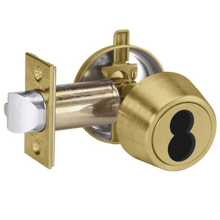 Schlage Grade 2 Single Cylinder Deadlatch, Schlage FSIC Less Core, 2-3/8-in Backset, Satin Brass Finish B250J 606